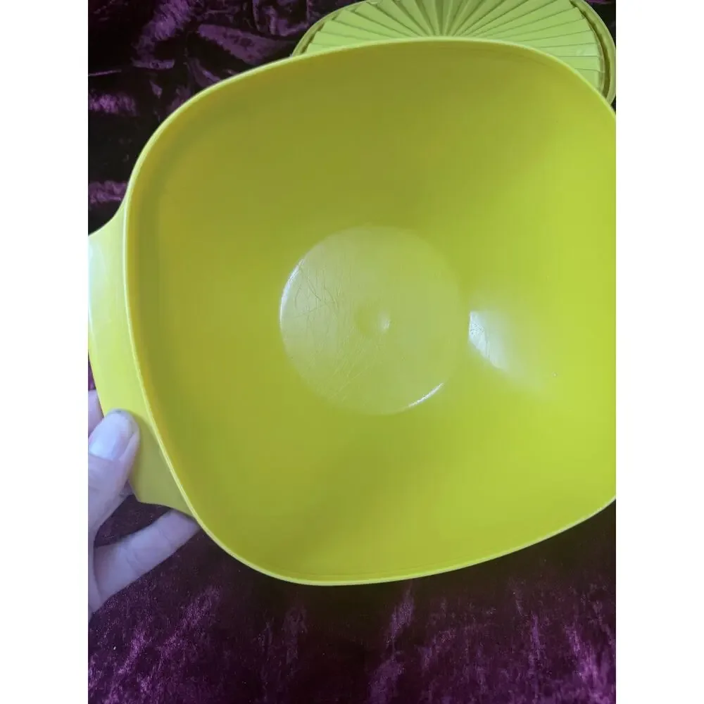 Vintage Tupperware Plastic Servalier Bowl Set – Harvest Colors Sunburst Lids